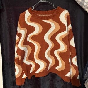 Altar'd State Wavy Terracotta Sweater